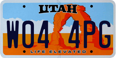 UT license plate W044PG
