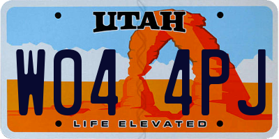 UT license plate W044PJ