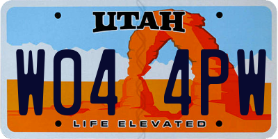 UT license plate W044PW