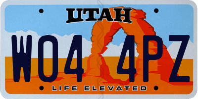UT license plate W044PZ