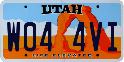 UT license plate W044VI