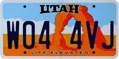 UT license plate W044VJ