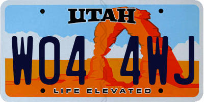 UT license plate W044WJ