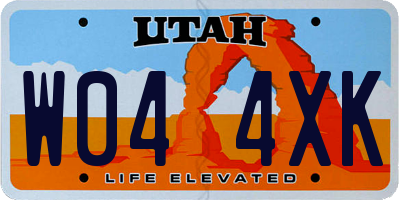 UT license plate W044XK
