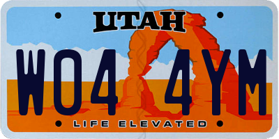 UT license plate W044YM