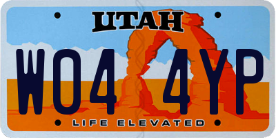 UT license plate W044YP
