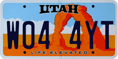 UT license plate W044YT