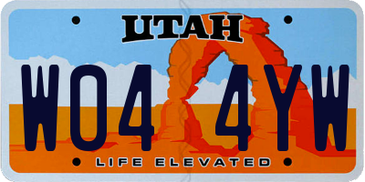 UT license plate W044YW