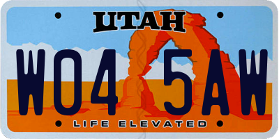 UT license plate W045AW