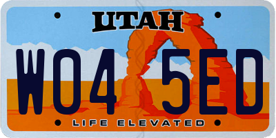 UT license plate W045ED