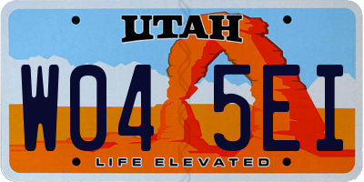 UT license plate W045EI