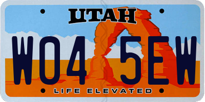 UT license plate W045EW