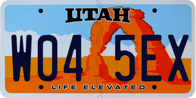 UT license plate W045EX