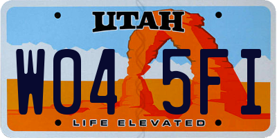 UT license plate W045FI
