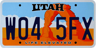 UT license plate W045FX