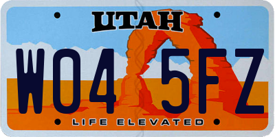 UT license plate W045FZ