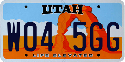 UT license plate W045GG