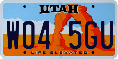UT license plate W045GU
