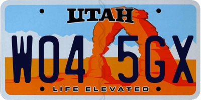 UT license plate W045GX