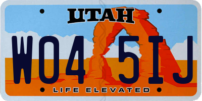 UT license plate W045IJ