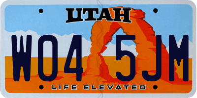 UT license plate W045JM