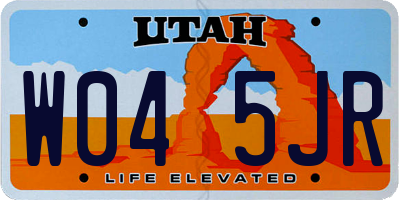 UT license plate W045JR