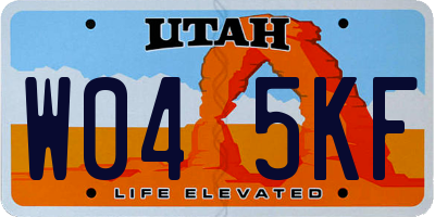 UT license plate W045KF