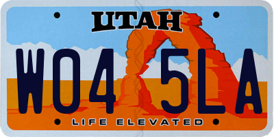 UT license plate W045LA