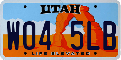 UT license plate W045LB