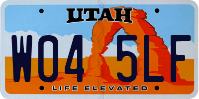 UT license plate W045LF
