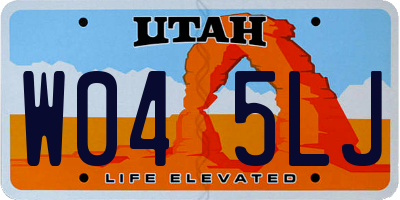 UT license plate W045LJ