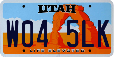 UT license plate W045LK