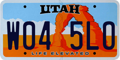 UT license plate W045LO
