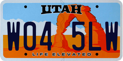 UT license plate W045LW