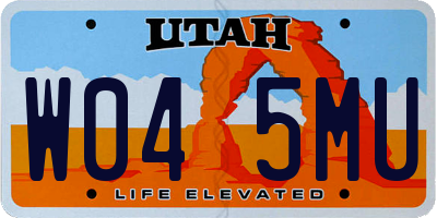 UT license plate W045MU