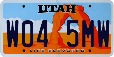 UT license plate W045MW