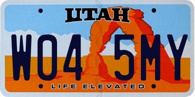 UT license plate W045MY