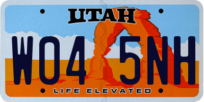 UT license plate W045NH