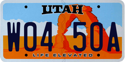 UT license plate W045OA