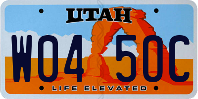 UT license plate W045OC