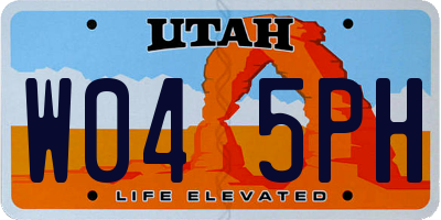UT license plate W045PH