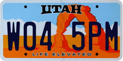 UT license plate W045PM
