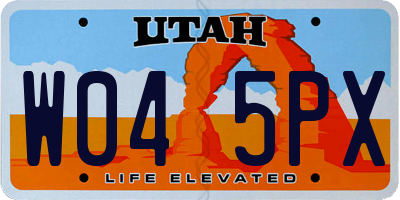 UT license plate W045PX