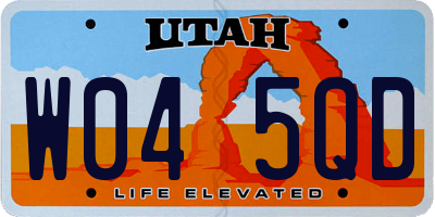 UT license plate W045QD