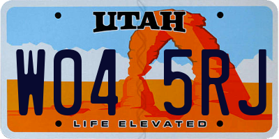 UT license plate W045RJ
