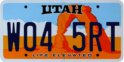 UT license plate W045RT