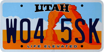 UT license plate W045SK