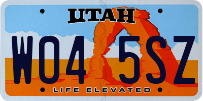 UT license plate W045SZ