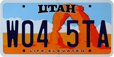UT license plate W045TA
