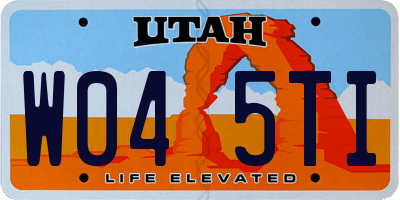 UT license plate W045TI